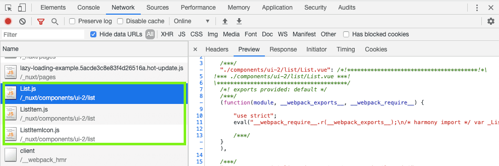 Lazy loading with nuxt/components